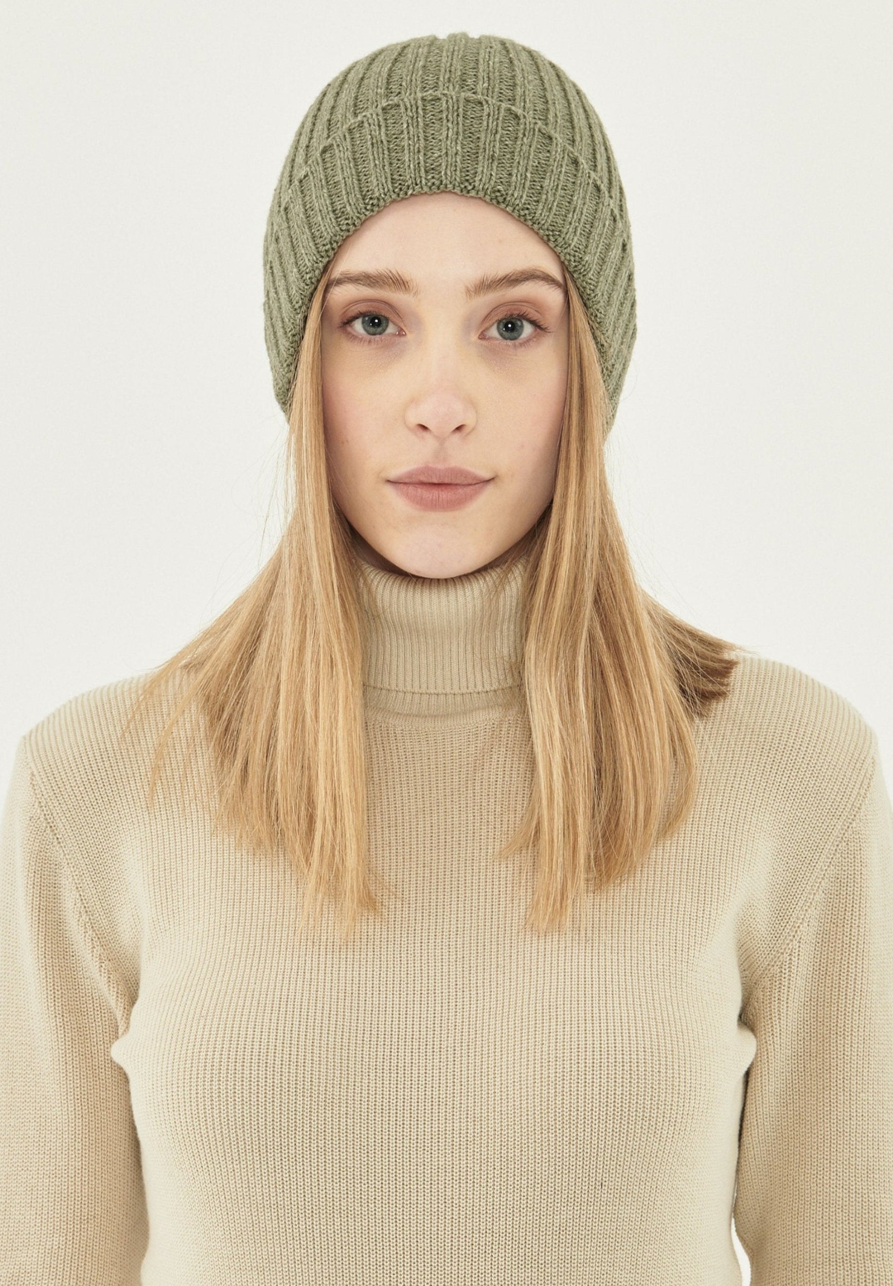 Unisex Strick-Beanie aus Bio-Merinowolle und Bio-Baumwolle