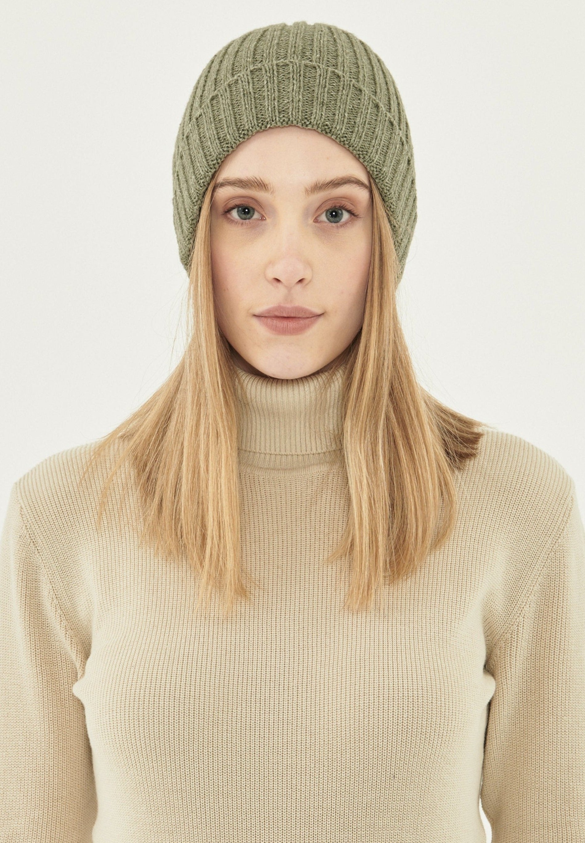 Unisex Strick-Beanie aus Bio-Merinowolle und Bio-Baumwolle