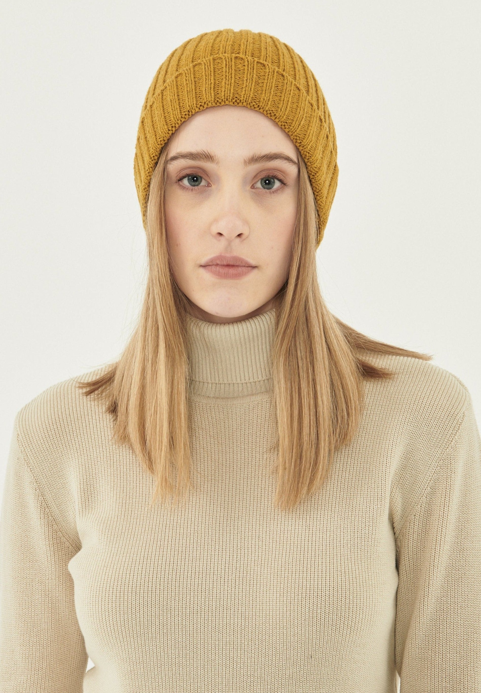 Unisex Strick-Beanie aus Bio-Merinowolle und Bio-Baumwolle