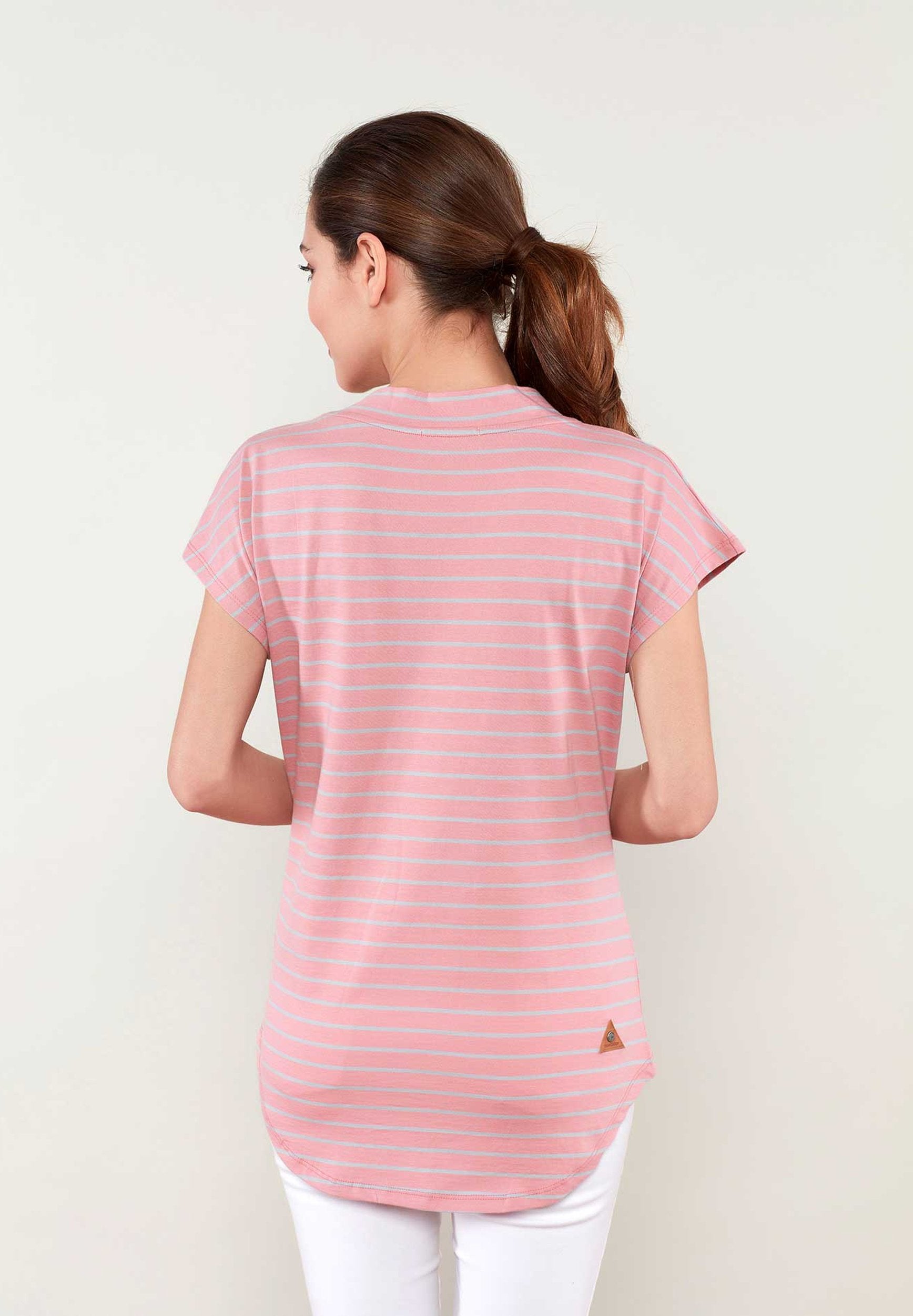 Ringelshirt aus Bio-Baumwolle mit kontrast Naehten