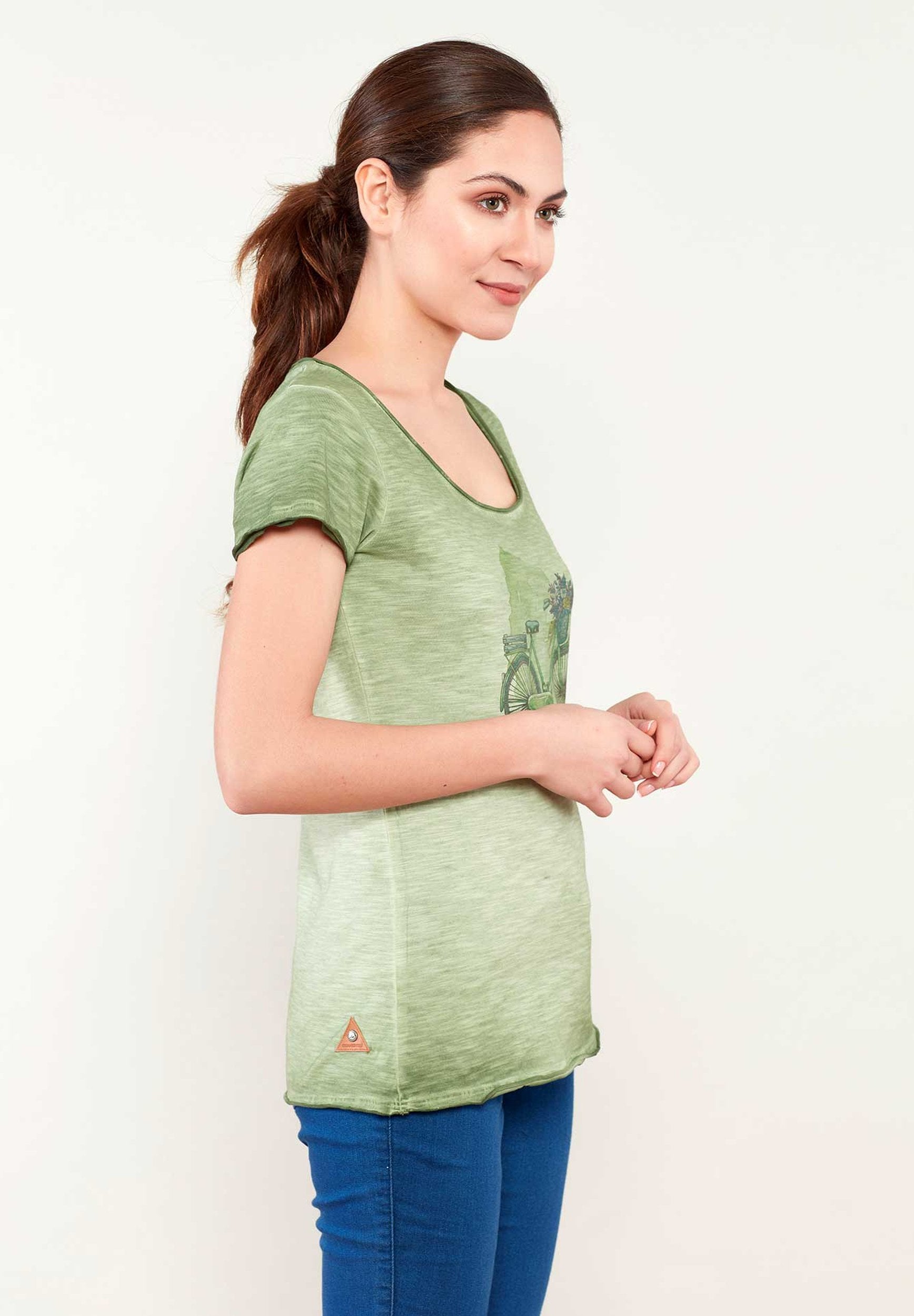 Bedrucktes T-Shirt aus Bio-Baumwolle mit Fahrrad Motive