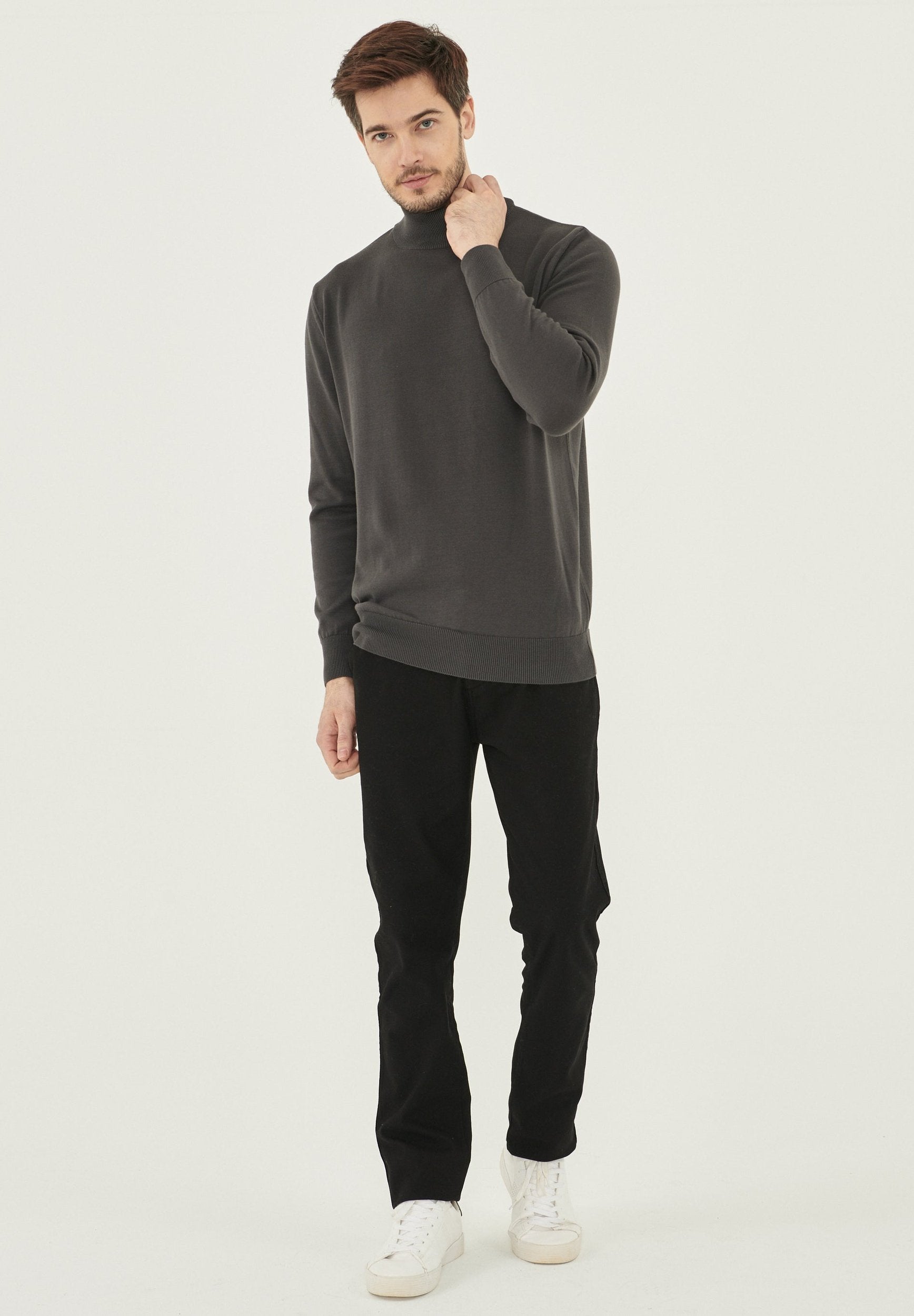 Rollkragenpullover aus Bio-Baumwolle
