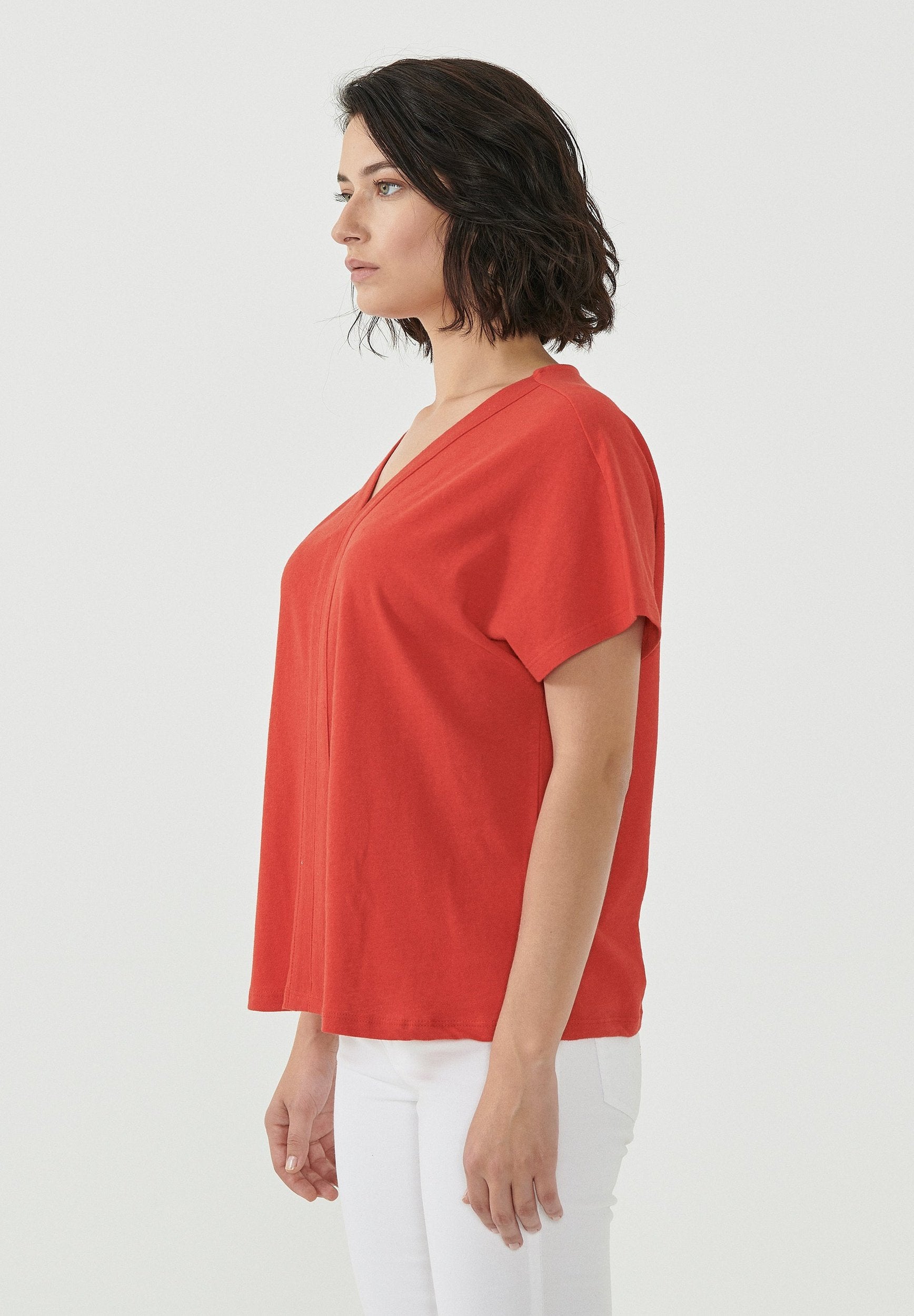 T-Shirt aus Bio-Baumwolle und Leinen