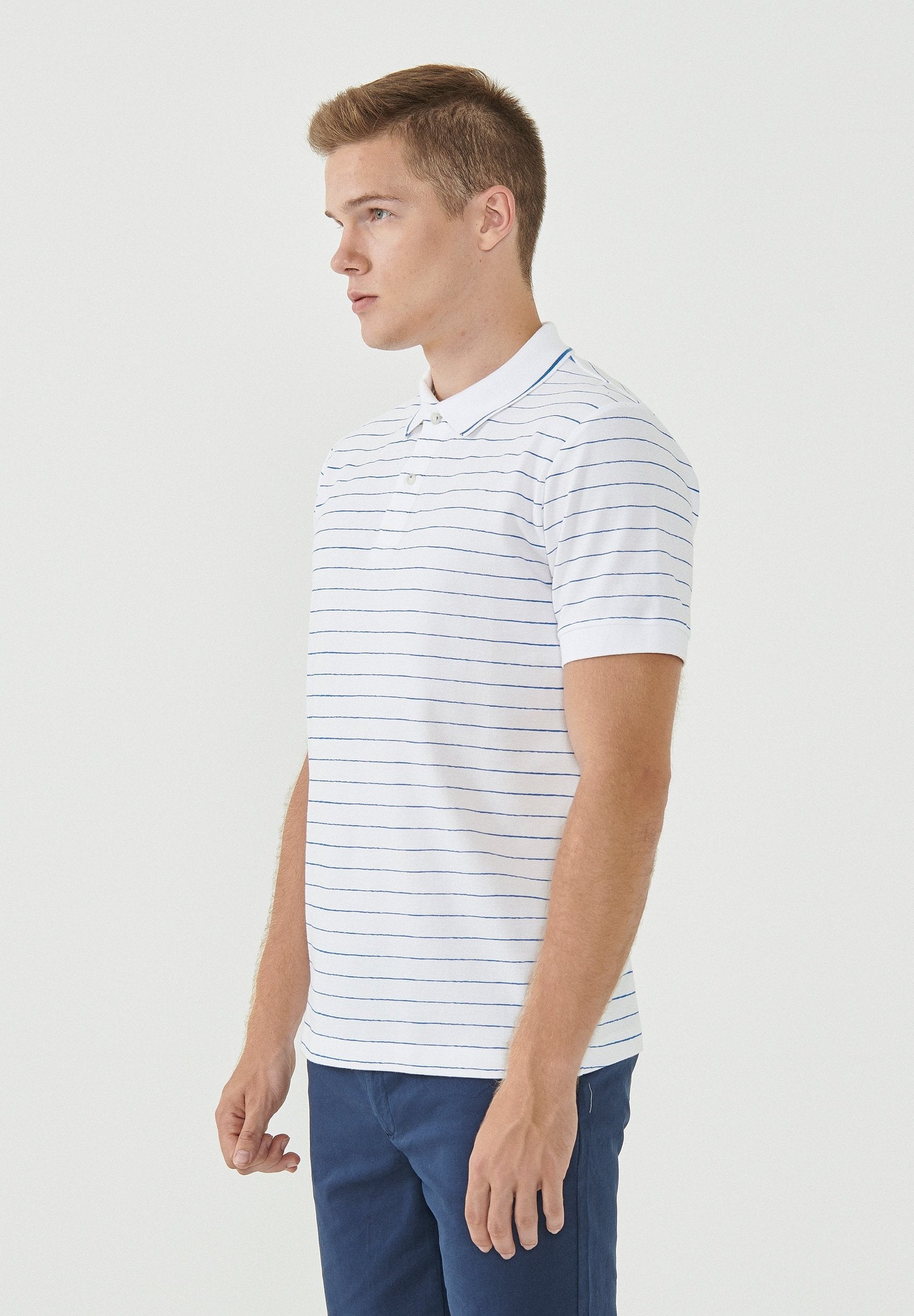 Gestreiftes Poloshirt aus Bio-Baumwolle
