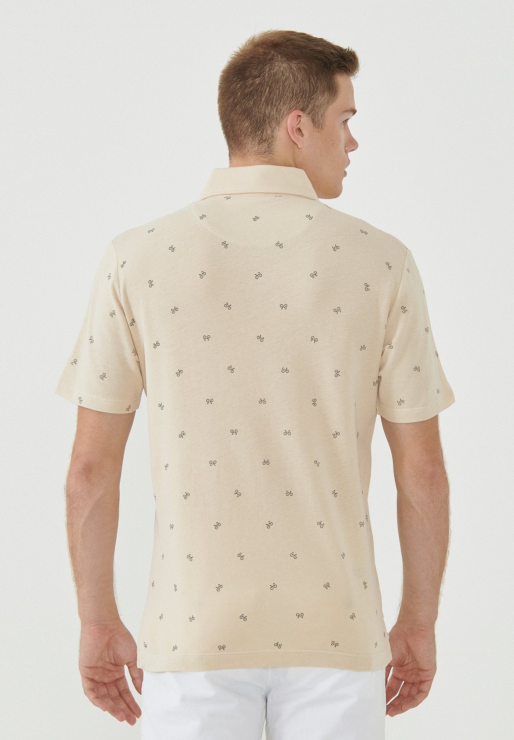 Poloshirt aus Bio-Baumwolle mit Allover-Print