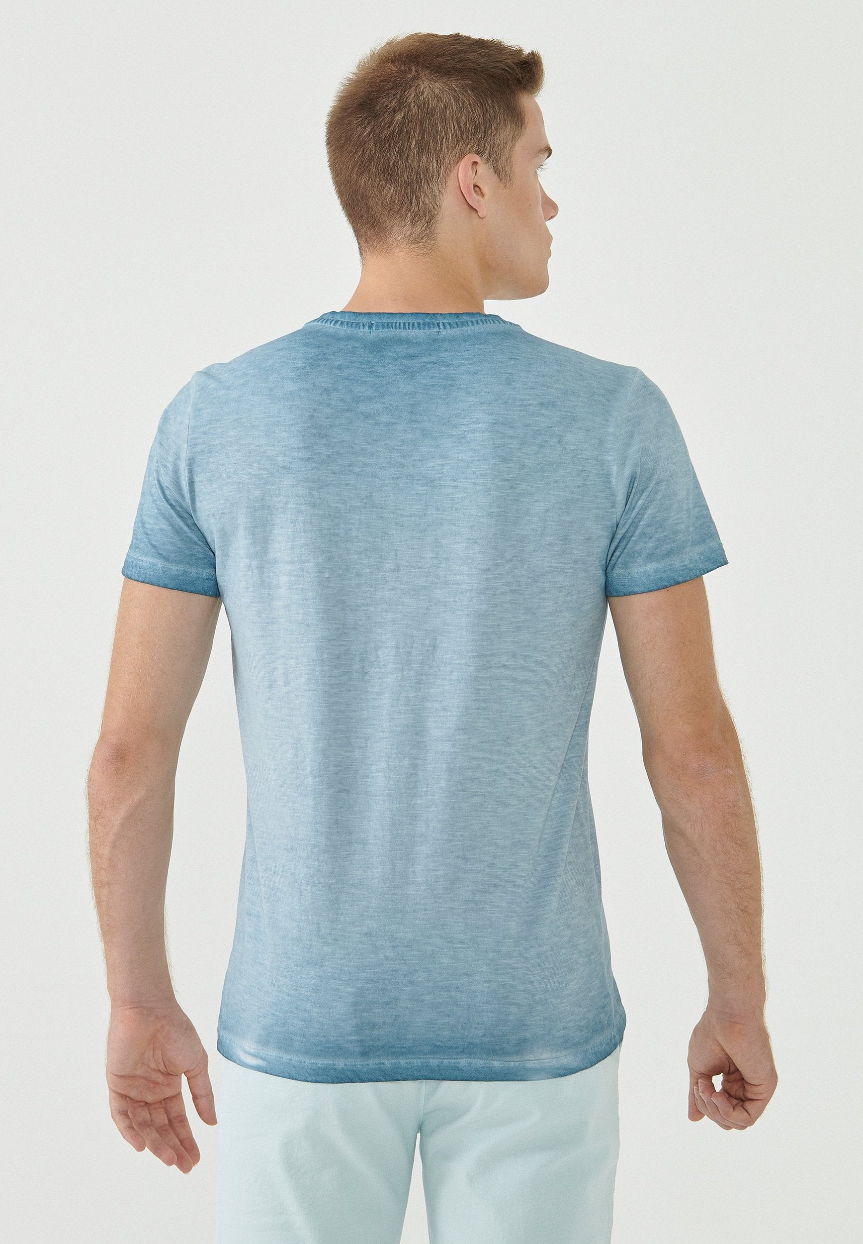 Garment Dyed T-Shirt aus Bio-Baumwolle mit Eulen-Print