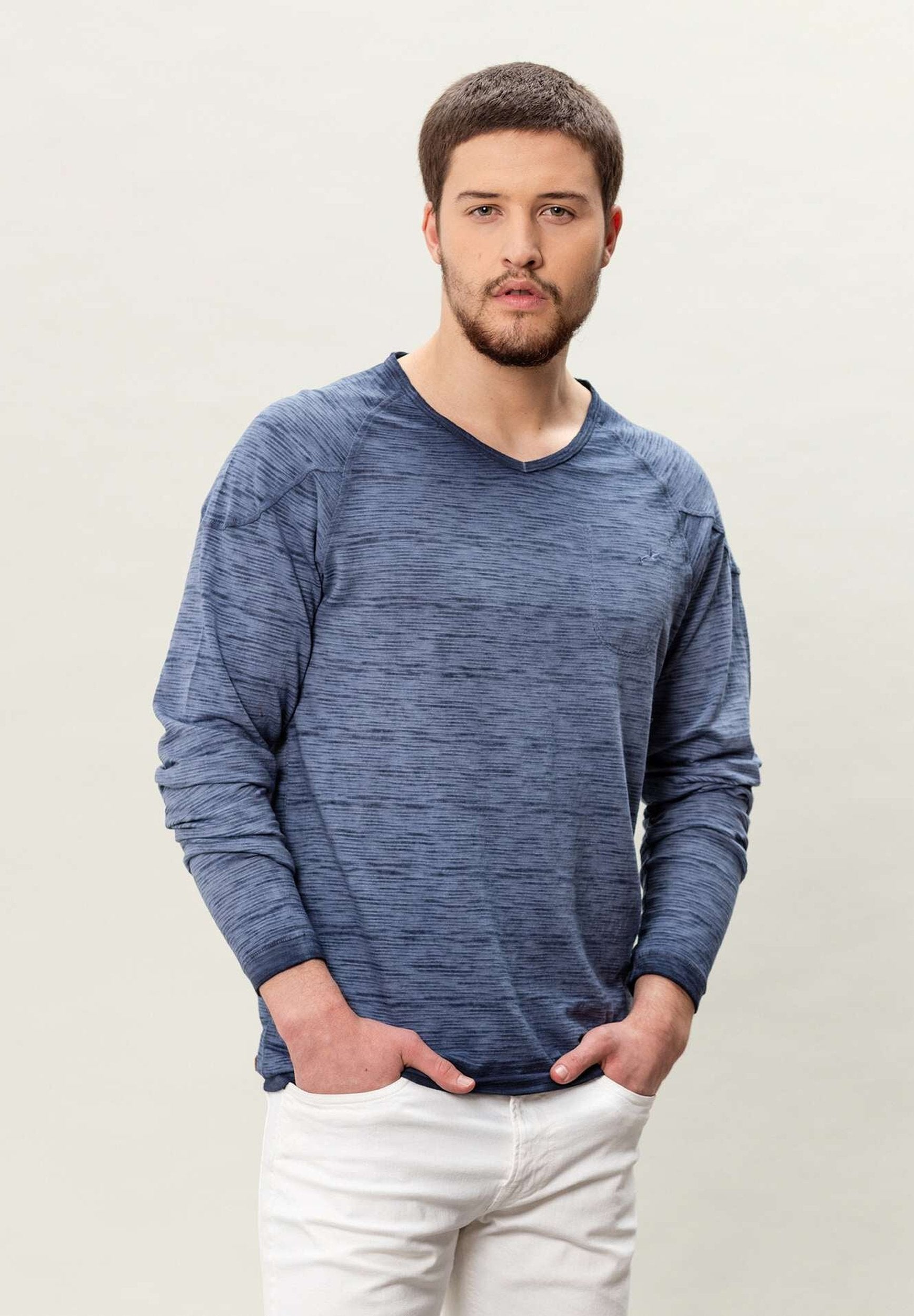 Garment Dyed Langarmshirt aus Bio-Baumwolle