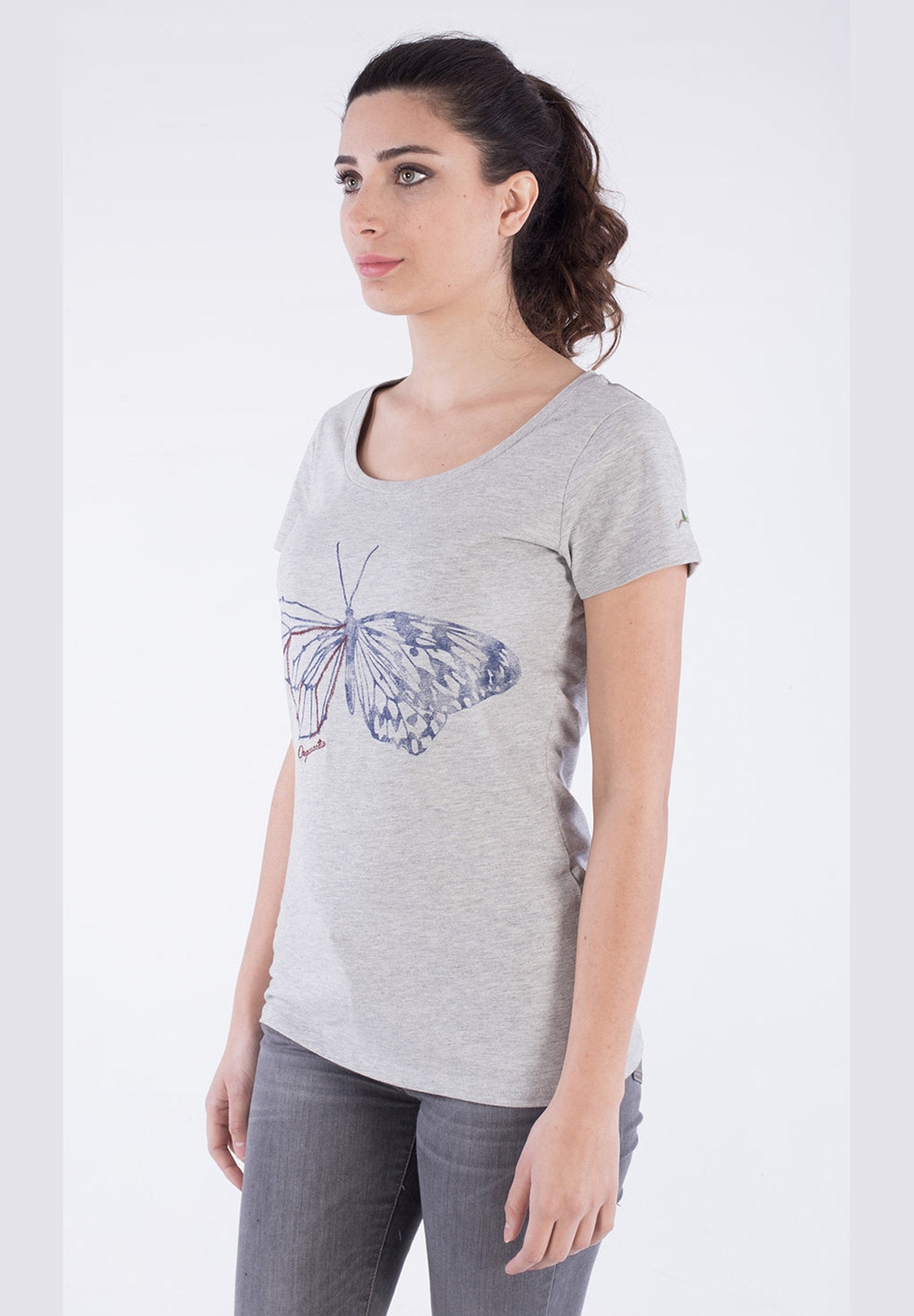 T-Shirt aus Bio-Baumwolle mit Schmetterlingsmotiv