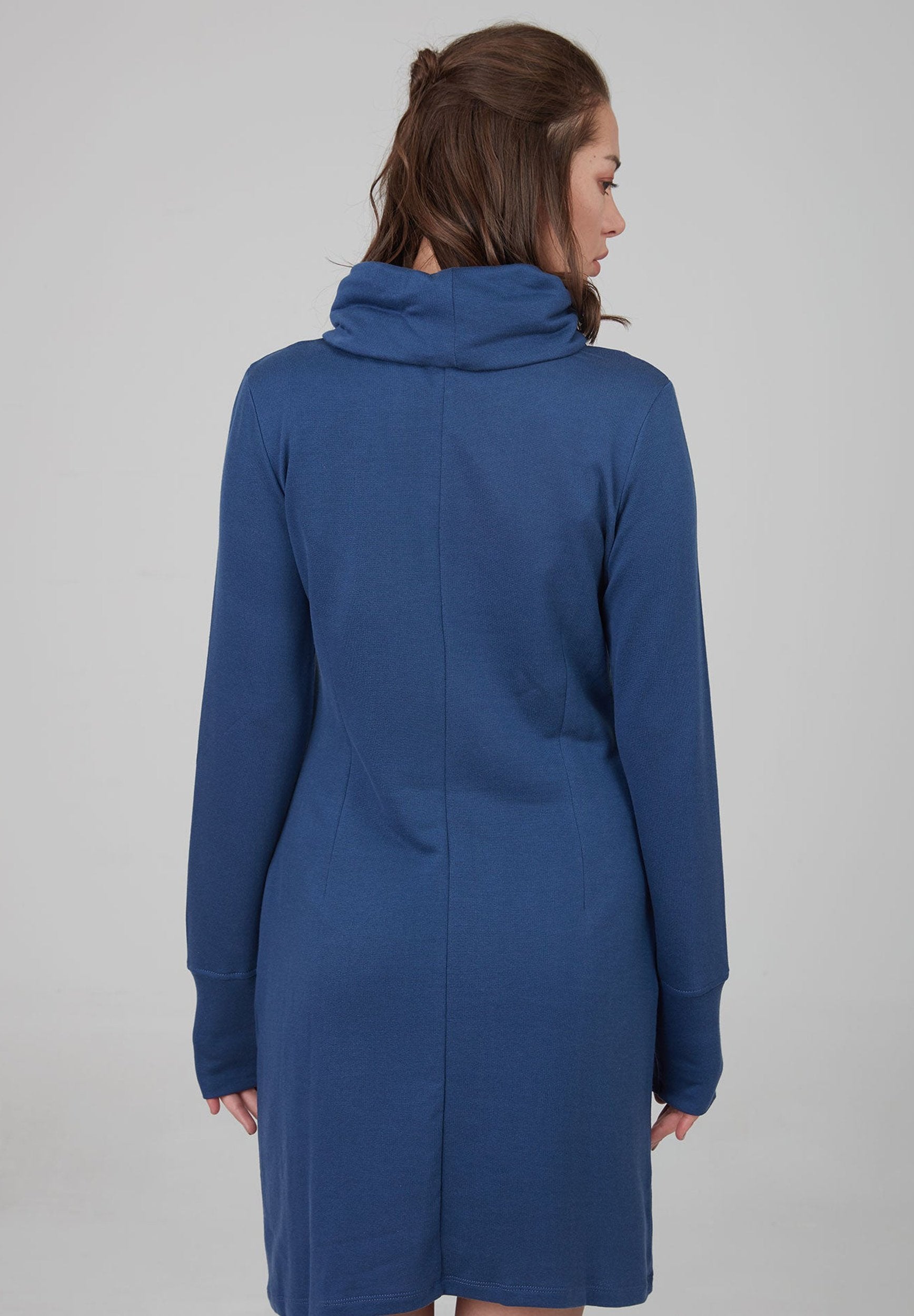 TENCEL™ Lyocell Rollkragen Kleid mit seitlichen Eingrifftaschen
