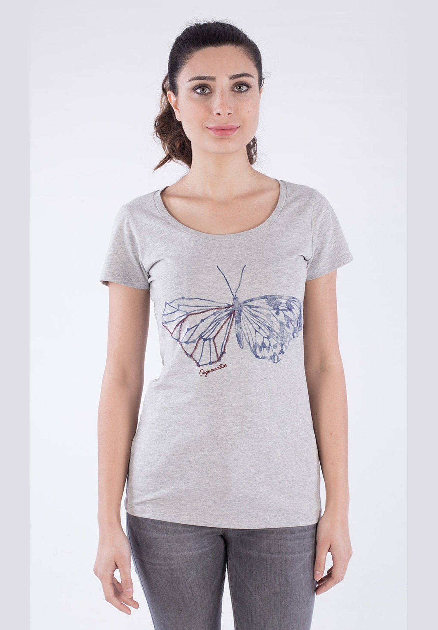 T-Shirt aus Bio-Baumwolle mit Schmetterlingsmotiv