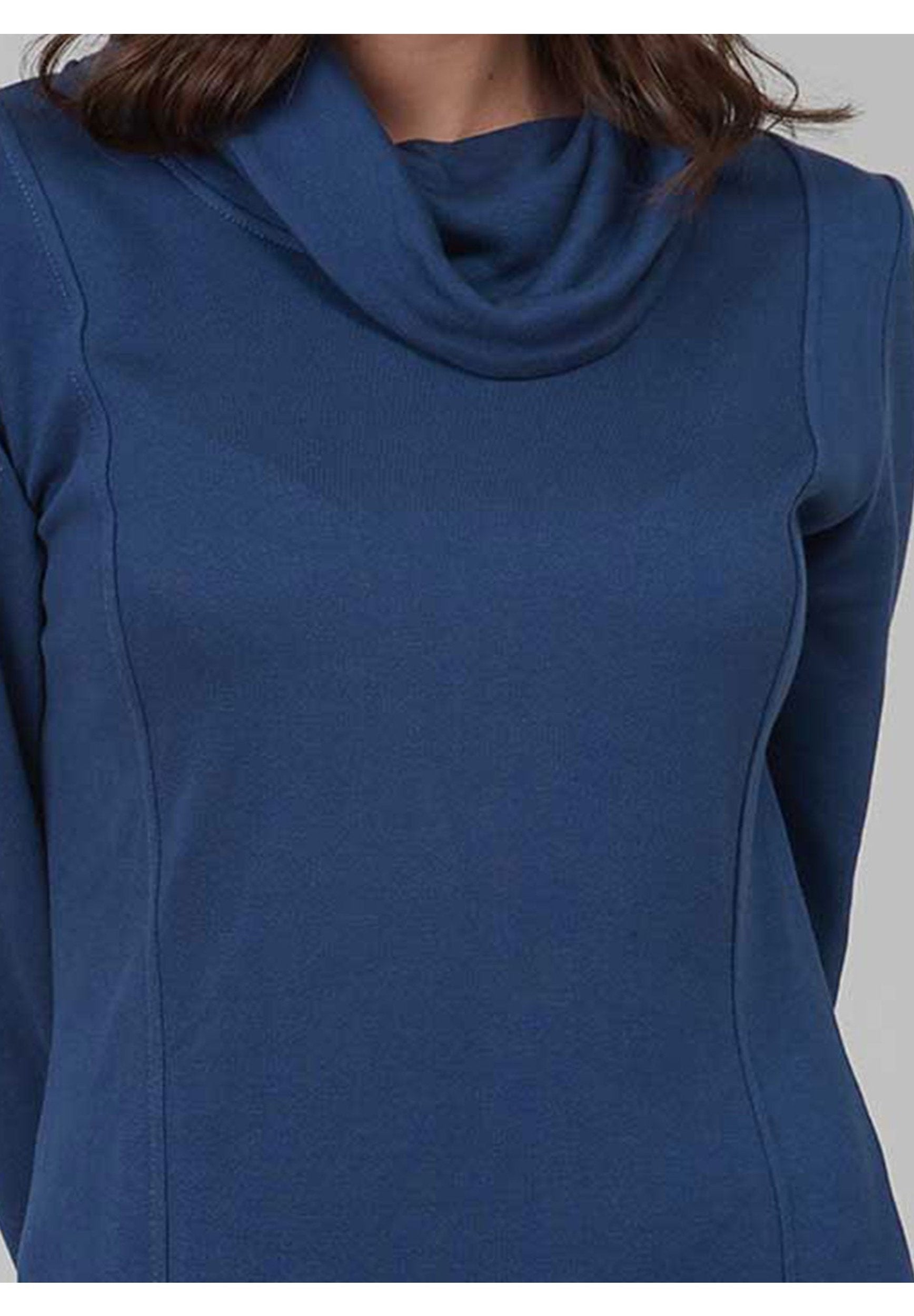 TENCEL™ Lyocell Rollkragen Kleid mit seitlichen Eingrifftaschen
