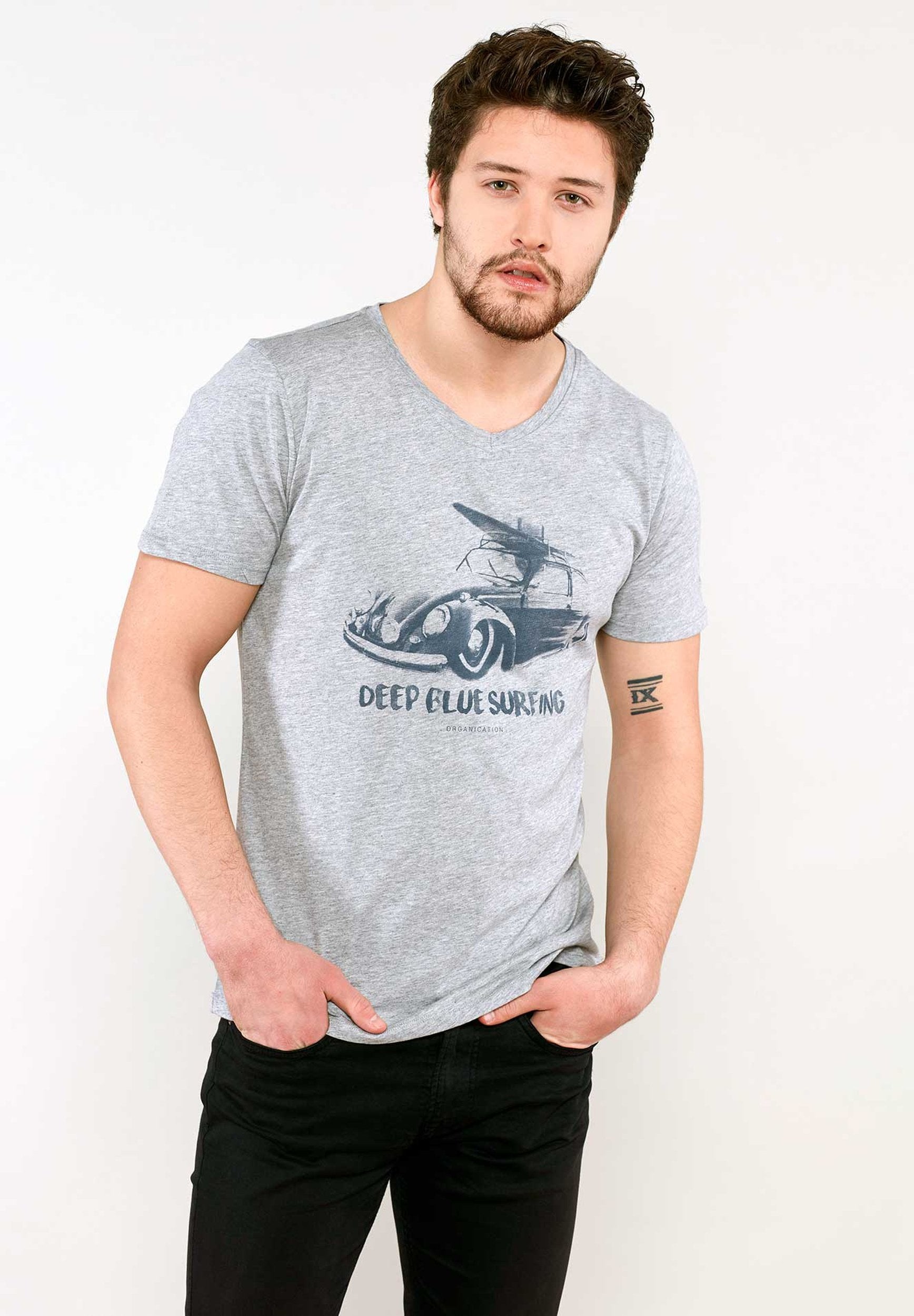 Auto Bedrucktes T-Shirt aus Bio-Baumwolle
