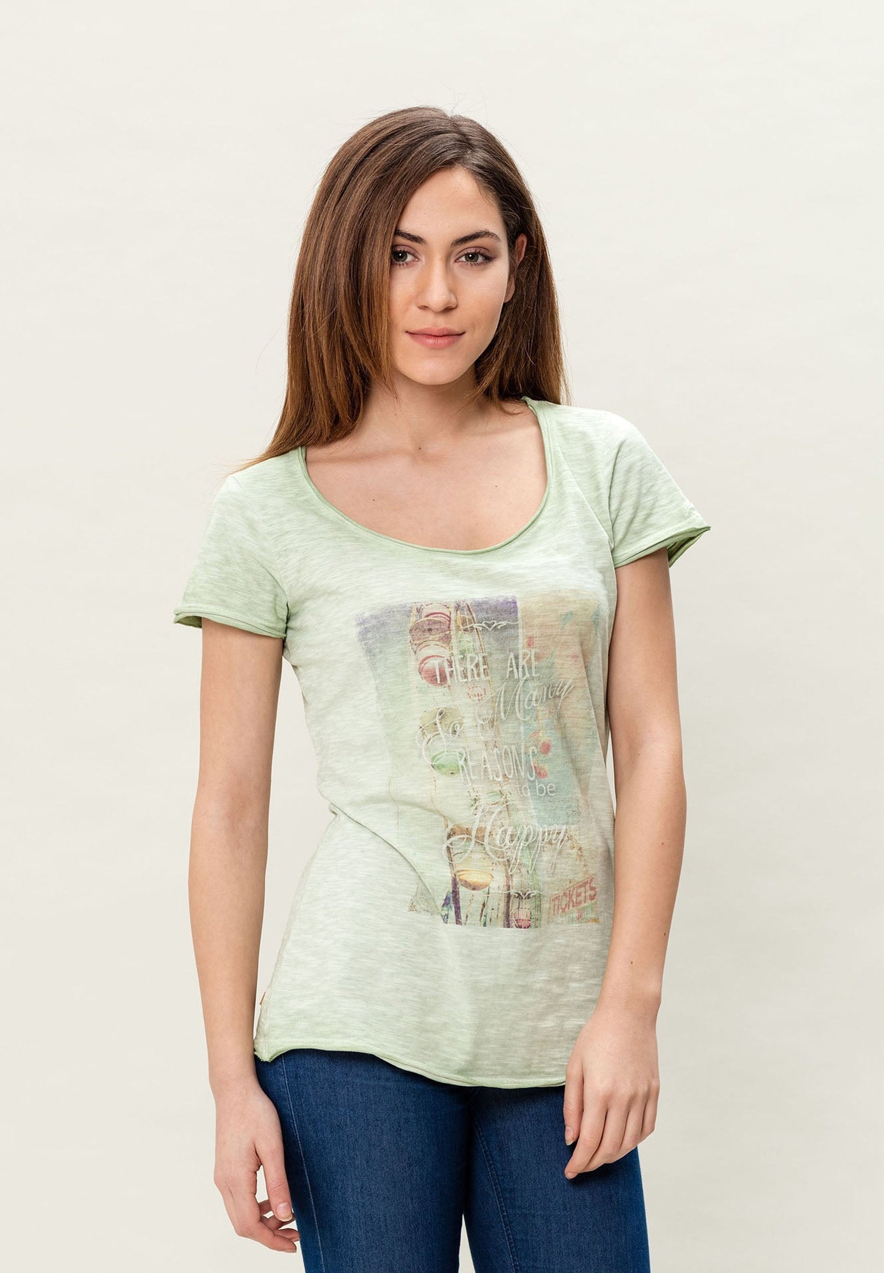 T-Shirt aus Bio-Baumwolle in Cold-Dye-Effekt